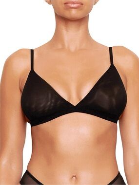 SKIMS MESH TRIANGLE BRALETTE ONYX SMALL